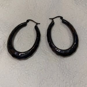 Earrings black oblong